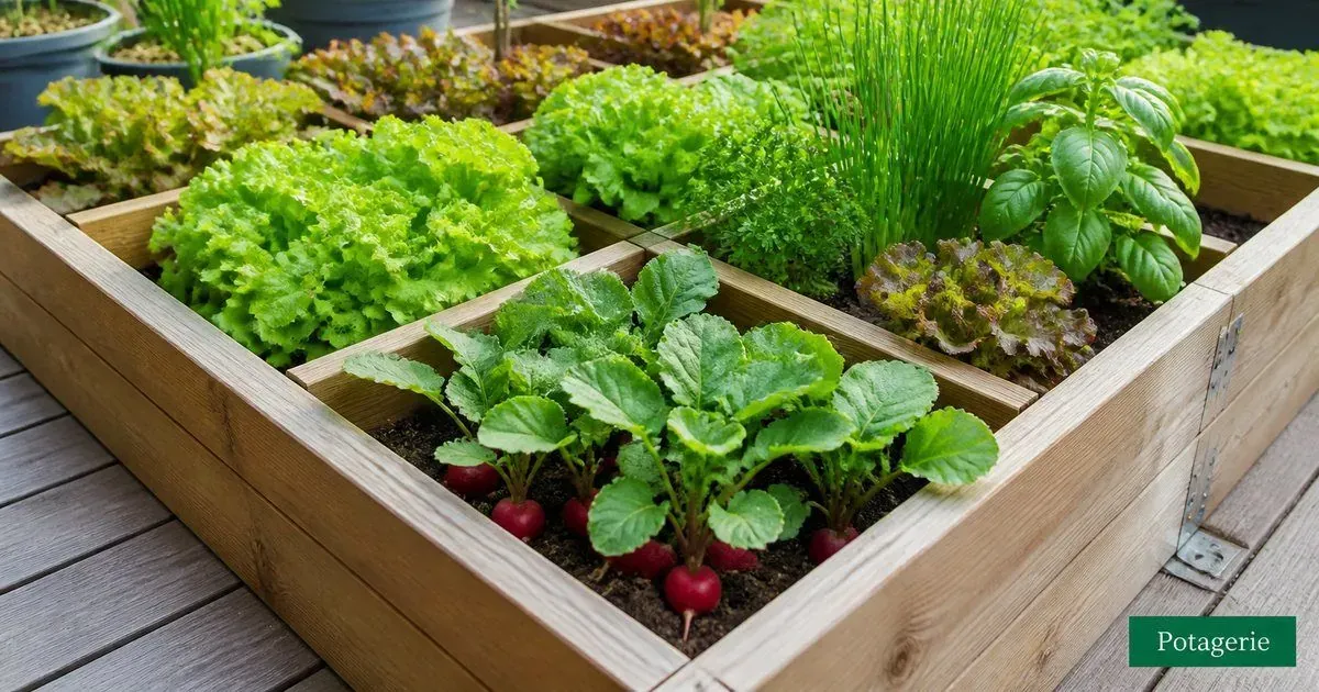 Potager en carrés : plan de culture sur 4 saisons